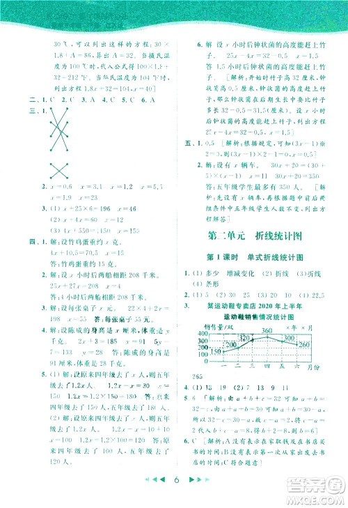 北京教育出版社2021春季亮点给力提优课时作业本数学五年级下册江苏版答案