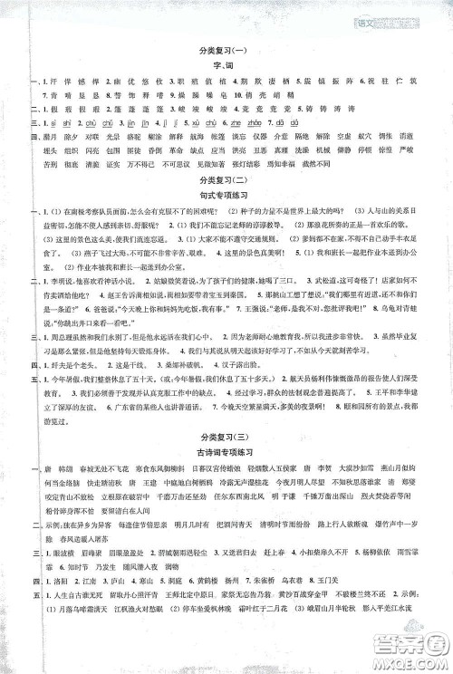 苏州大学出版社2021金钥匙1+1课时作业六年级语文下册国标全国版答案