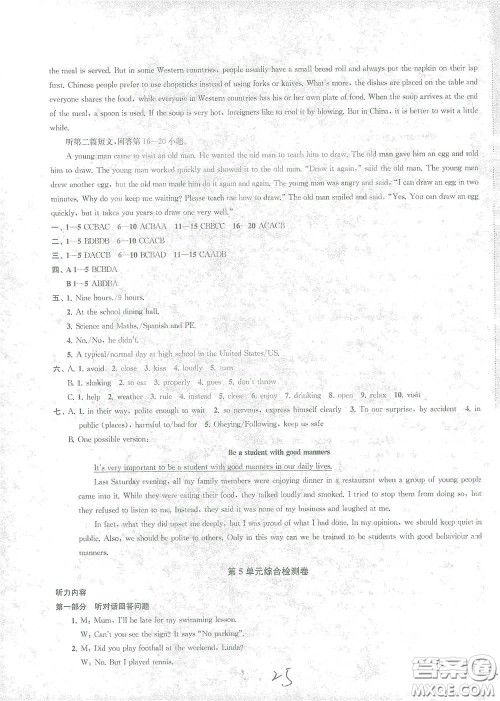 苏州大学出版社2021金钥匙1+1课时作业目标检测八年级英语下册国标江苏版答案