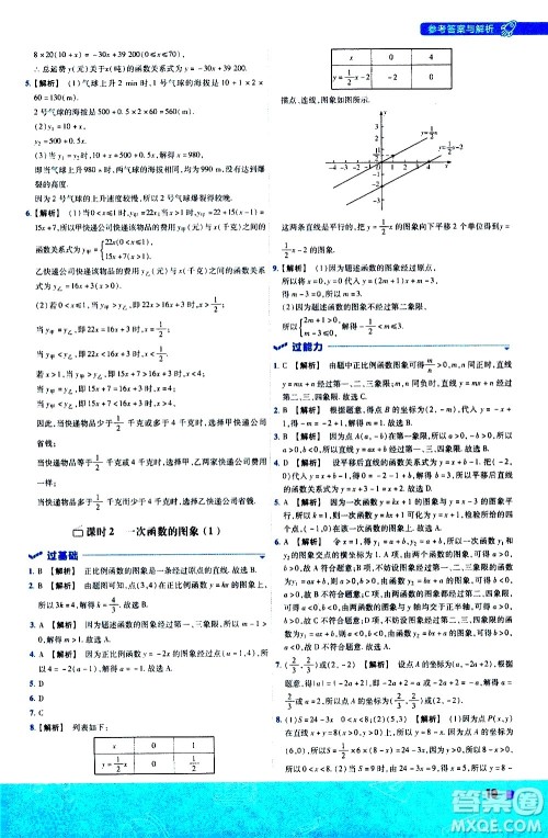 南京师范大学出版社2021版一遍过初中数学八年级下册HDSD华东师大版答案