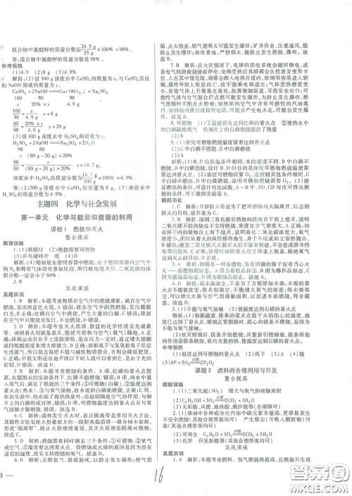 河北少年儿童出版社2021世超金典中考金钥匙中考总复习用书化学河北专用版答案