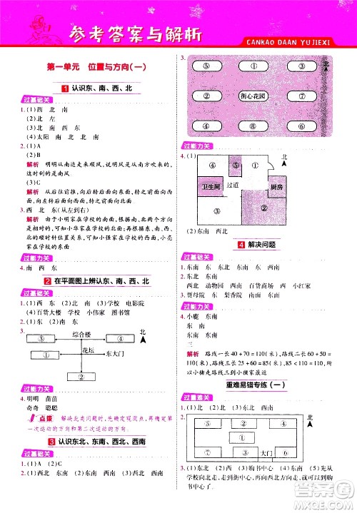 南京师范大学出版社2021春季一遍过小学数学三年级下册RJ人教版答案