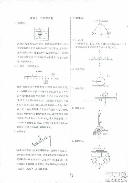 河北少年儿童出版社2021世超金典中考金钥匙中考总复习用书物理河北专用版答案