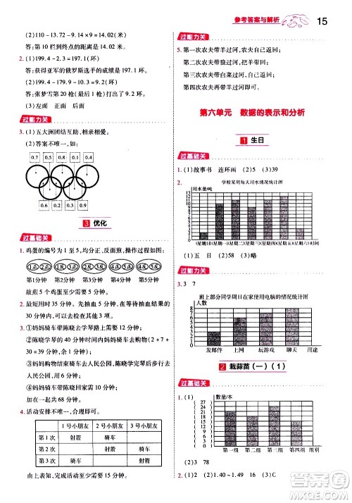 南京师范大学出版社2021春季一遍过小学数学四年级下册BSD北师大版答案