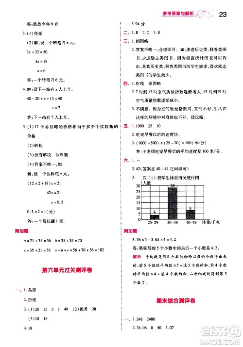 南京师范大学出版社2021春季一遍过小学数学四年级下册BSD北师大版答案