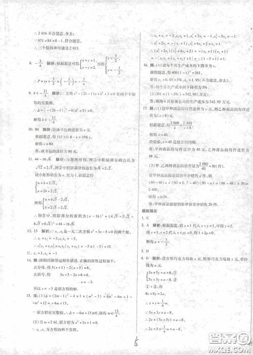 河北少年儿童出版社2021世超金典中考金钥匙中考总复习用书数学河北专用版答案