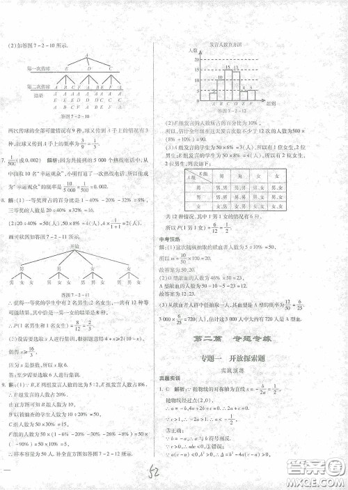 河北少年儿童出版社2021世超金典中考金钥匙中考总复习用书数学河北专用版答案