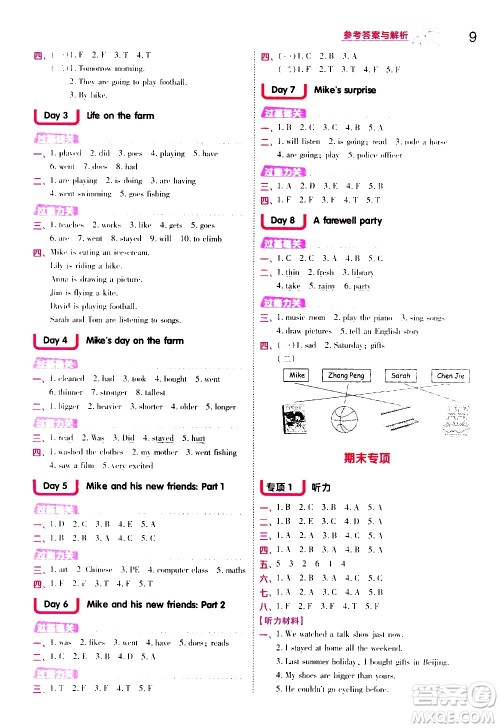 南京师范大学出版社2021春季一遍过小学英语六年级下册RP人教版答案 南京师范大学出版社2021春季一遍过小学英语六年级下册RP人教版答案