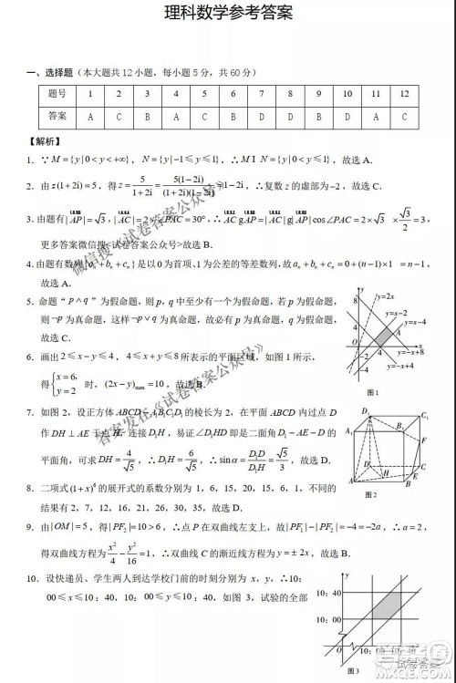 2021云师大附中高考适应性月考八理科数学试题及答案