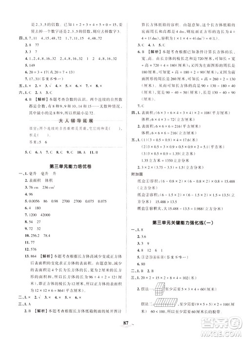 江西人民出版社2021春王朝霞培优100分数学五年级下册RJ人教版答案 江西人民出版社2021春王朝霞培优100分数学五年级下册RJ人教版答案