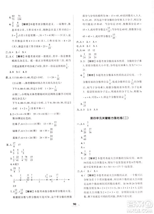 江西人民出版社2021春王朝霞培优100分数学五年级下册RJ人教版答案 江西人民出版社2021春王朝霞培优100分数学五年级下册RJ人教版答案
