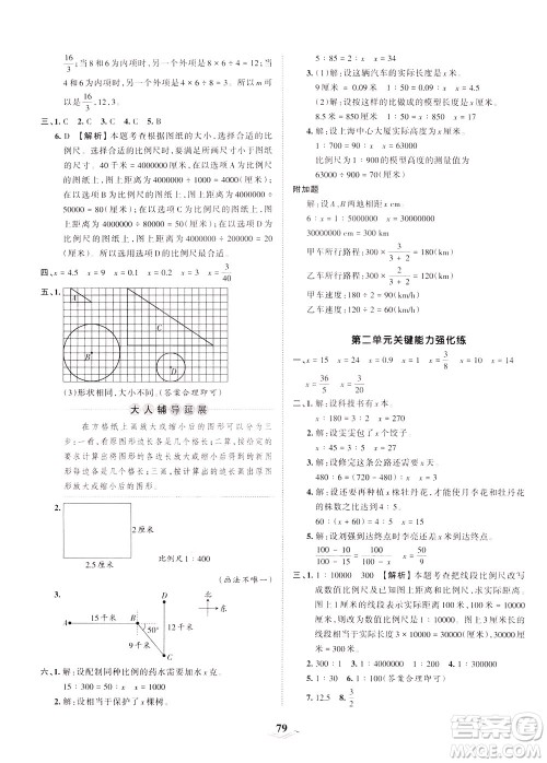 江西人民出版社2021春王朝霞培优100分数学六年级下册BS北师大版答案