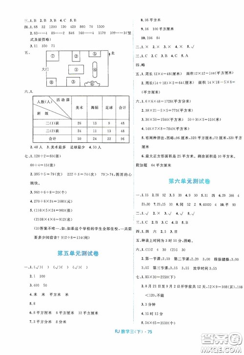 黑龙江少年儿童出版社2021创新与探究测试卷三年级数学下册人教版答案 黑龙江少年儿童出版社2021创新与探究测试卷三年级数学下册人教版答案