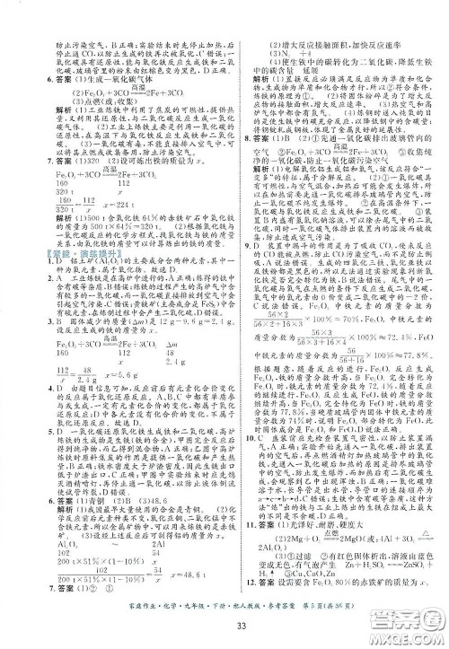 贵州人民出版社2021家庭作业九年级化学下册人教版答案