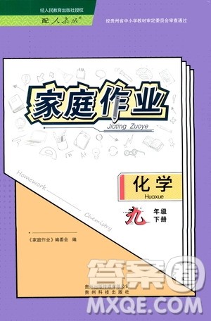 贵州人民出版社2021家庭作业九年级化学下册人教版答案 贵州人民出版社2021家庭作业九年级化学下册人教版答案