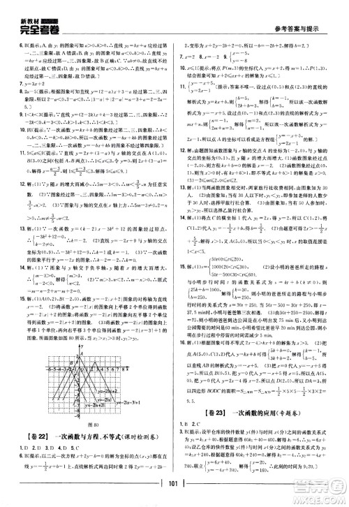 吉林人民出版社2021新教材完全考卷八年级数学下新课标人教版答案