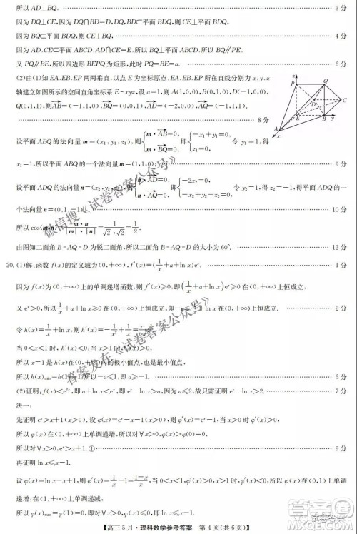 2021年九师联盟高三5月考试理科数学试题及答案 2021年九师联盟高三5月考试理科数学试题及答案