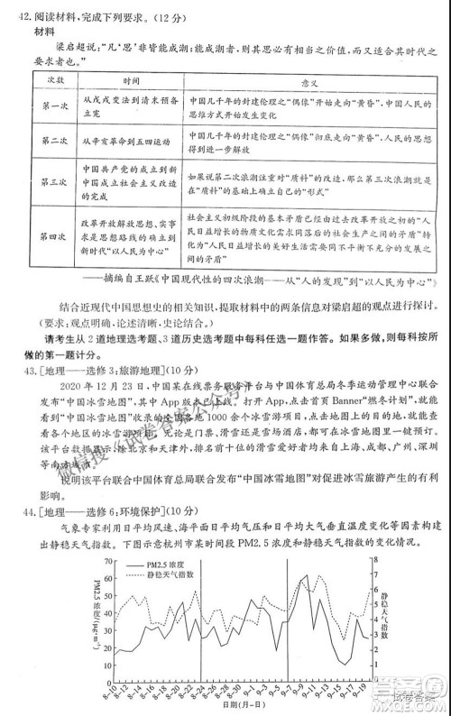 晋城市2021年高三第三次模拟考试文科综合试题及答案 晋城市2021年高三第三次模拟考试文科综合试题及答案