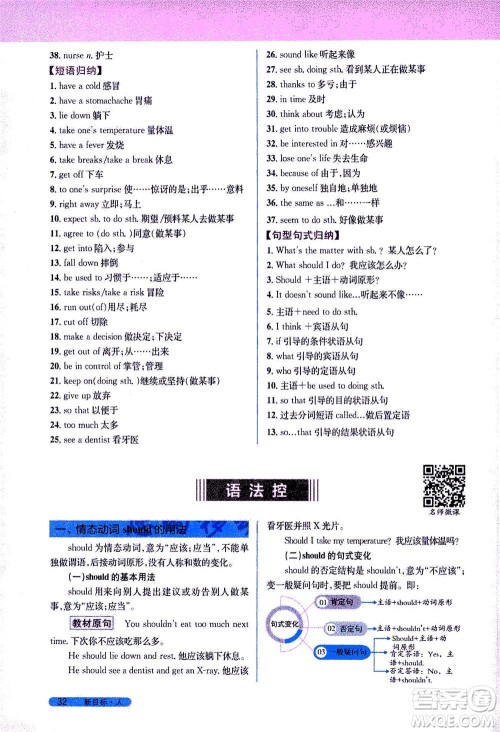 吉林人民出版社2021新教材完全解读英语八年级下新目标人教版答案