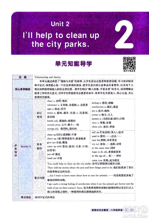 吉林人民出版社2021新教材完全解读英语八年级下新目标人教版答案