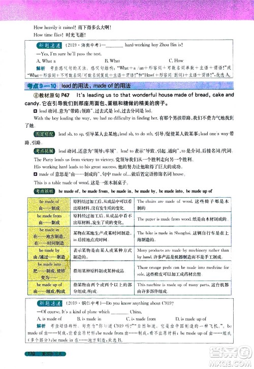 吉林人民出版社2021新教材完全解读英语八年级下新目标人教版答案