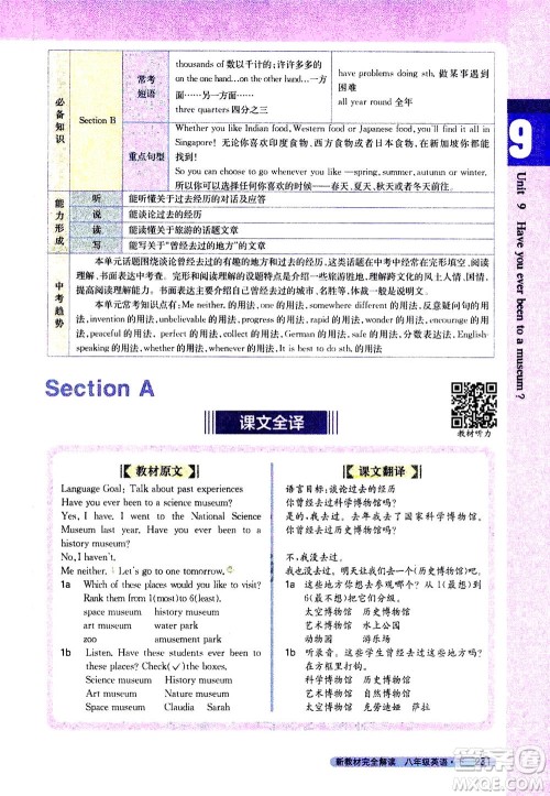 吉林人民出版社2021新教材完全解读英语八年级下新目标人教版答案