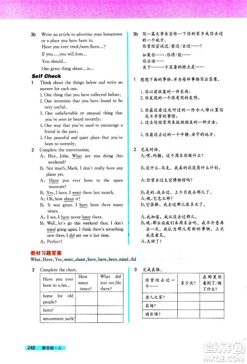 吉林人民出版社2021新教材完全解读英语八年级下新目标人教版答案