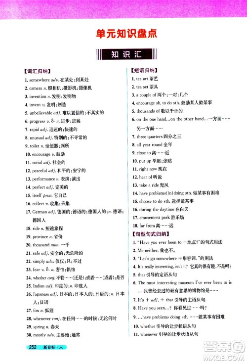 吉林人民出版社2021新教材完全解读英语八年级下新目标人教版答案