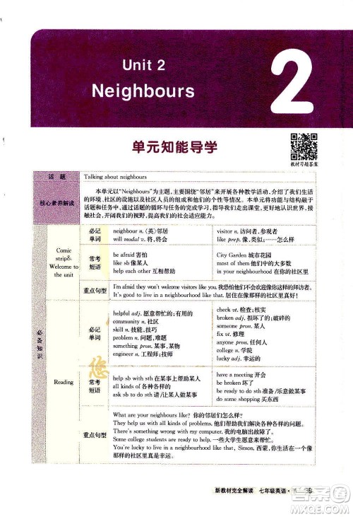 吉林人民出版社2021新教材完全解读英语七年级下新课标译林版答案