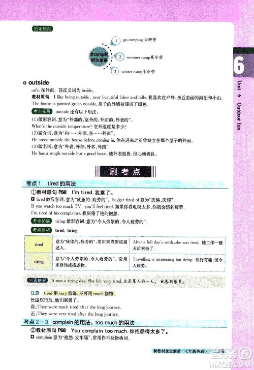 吉林人民出版社2021新教材完全解读英语七年级下新课标译林版答案