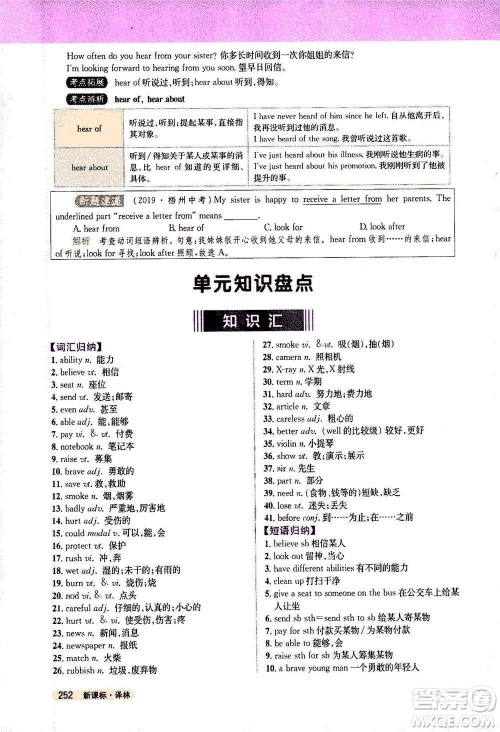 吉林人民出版社2021新教材完全解读英语七年级下新课标译林版答案