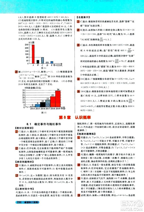 吉林人民出版社2021新教材完全解读数学八年级下新课标苏科版答案 吉林人民出版社2021新教材完全解读数学八年级下新课标苏科版答案