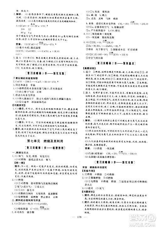 山东美术出版社2021新中考集训中考总复习化学九年级通用版答案