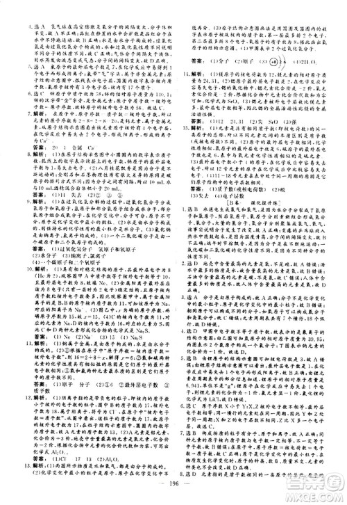 山东美术出版社2021新中考集训中考总复习化学九年级通用版答案