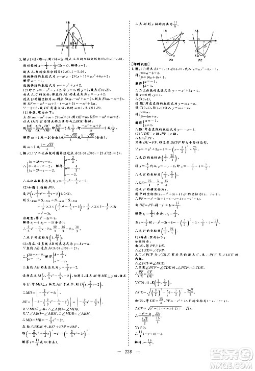 山东美术出版社2021新中考集训中考总复习数学九年级通用版答案