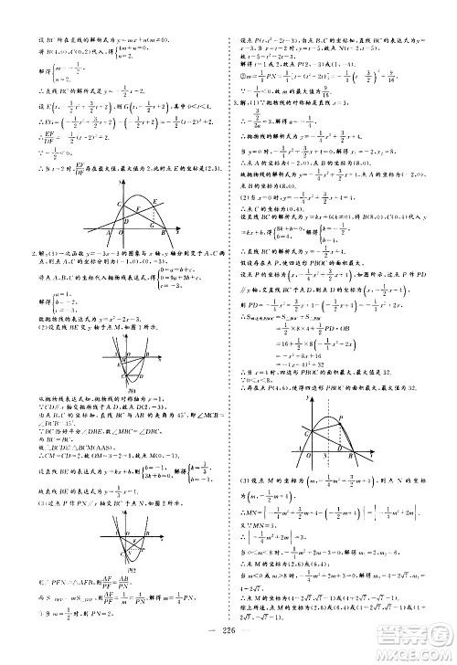 山东美术出版社2021新中考集训中考总复习数学九年级通用版答案