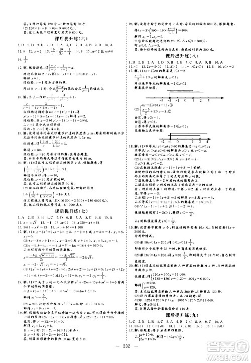 山东美术出版社2021新中考集训中考总复习数学九年级通用版答案