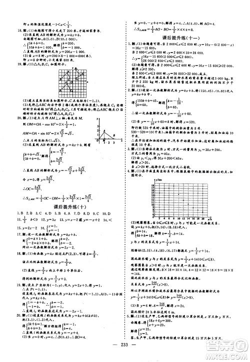 山东美术出版社2021新中考集训中考总复习数学九年级通用版答案