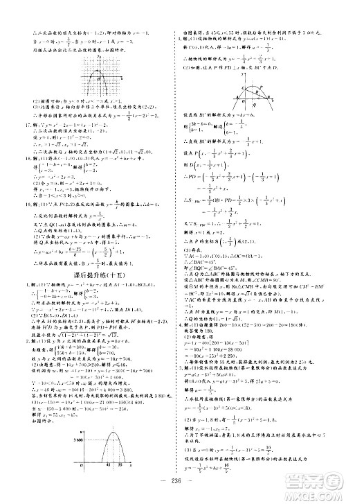 山东美术出版社2021新中考集训中考总复习数学九年级通用版答案