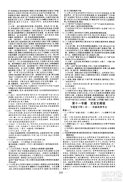 山东美术出版社2021新中考集训中考总复习语文九年级通用版答案