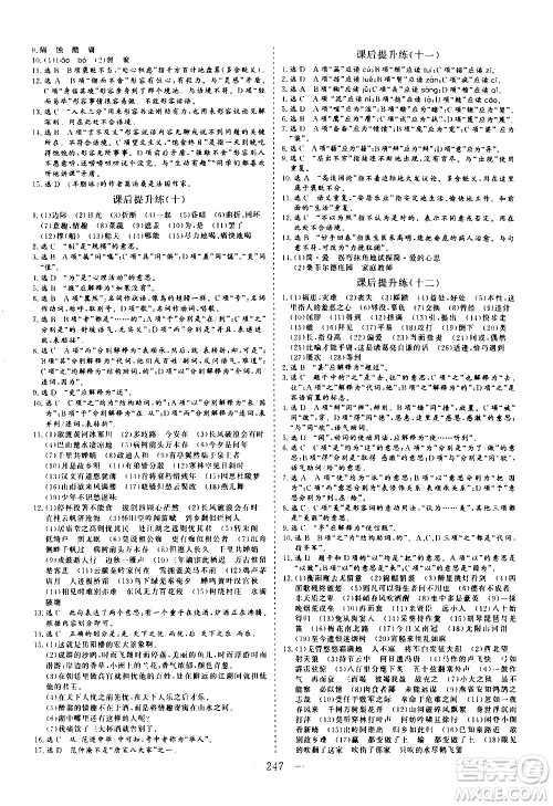 山东美术出版社2021新中考集训中考总复习语文九年级通用版答案