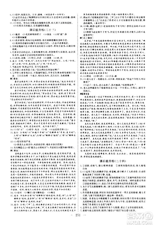 山东美术出版社2021新中考集训中考总复习语文九年级通用版答案