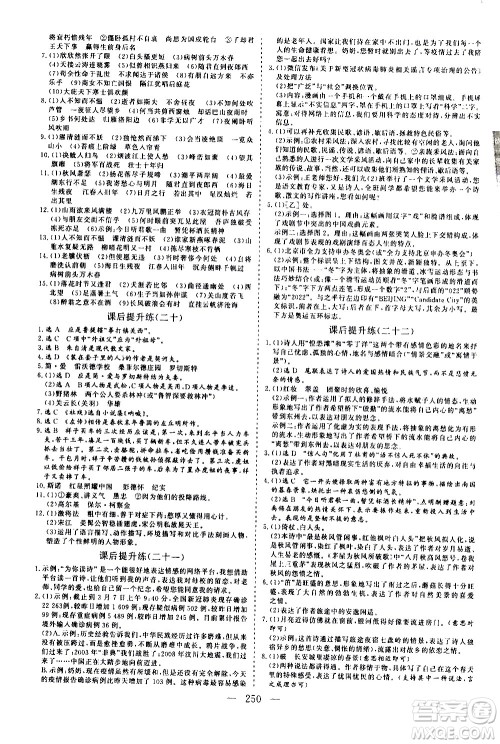 山东美术出版社2021新中考集训中考总复习语文九年级通用版答案 山东美术出版社2021新中考集训中考总复习语文九年级通用版答案