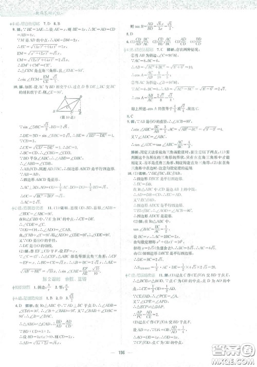 安徽教育出版社2021新编基础训练九年级数学下册人教版答案 安徽教育出版社2021新编基础训练九年级数学下册人教版答案