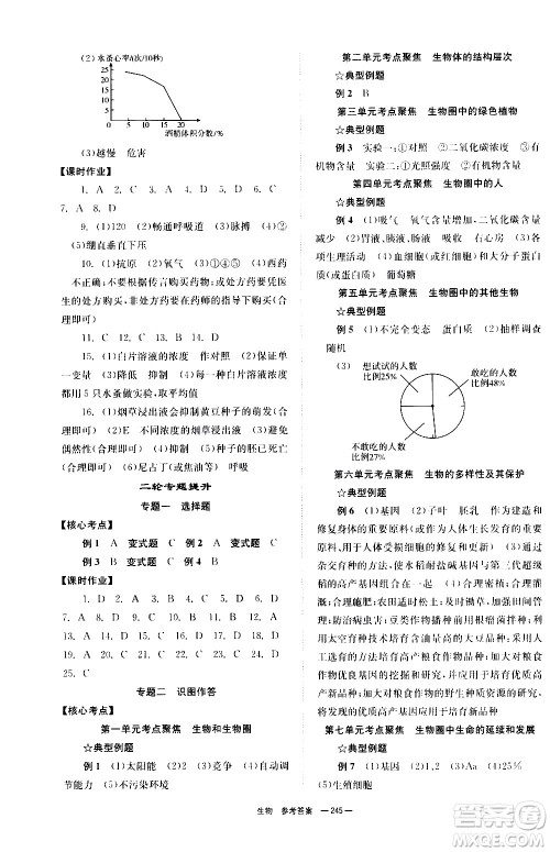 湖南师范大学出版社2021全效学习中考学练测听课讲义生物答案