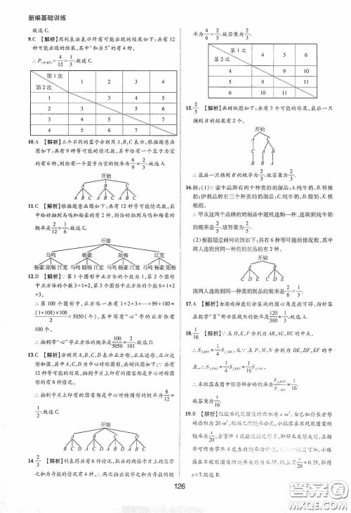 黄山出版社2021新编基础训练九年级数学下册沪科版答案 黄山出版社2021新编基础训练九年级数学下册沪科版答案