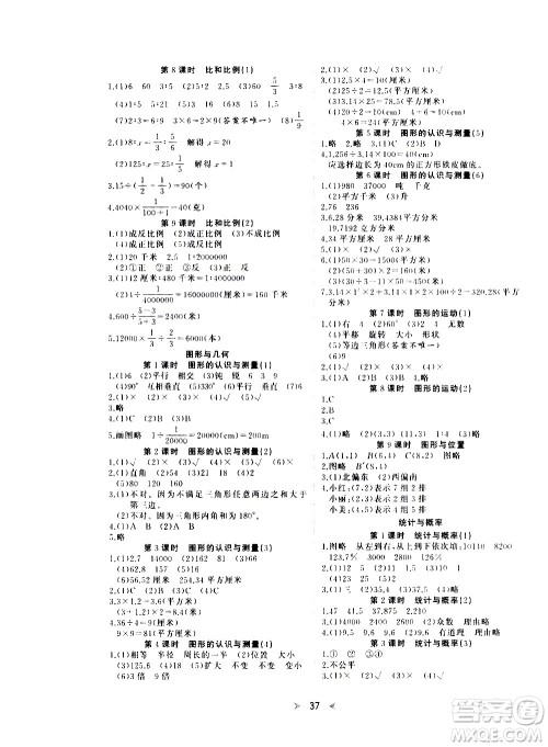 延边教育出版社2021全能检测数学六年级下册RJ人教版答案