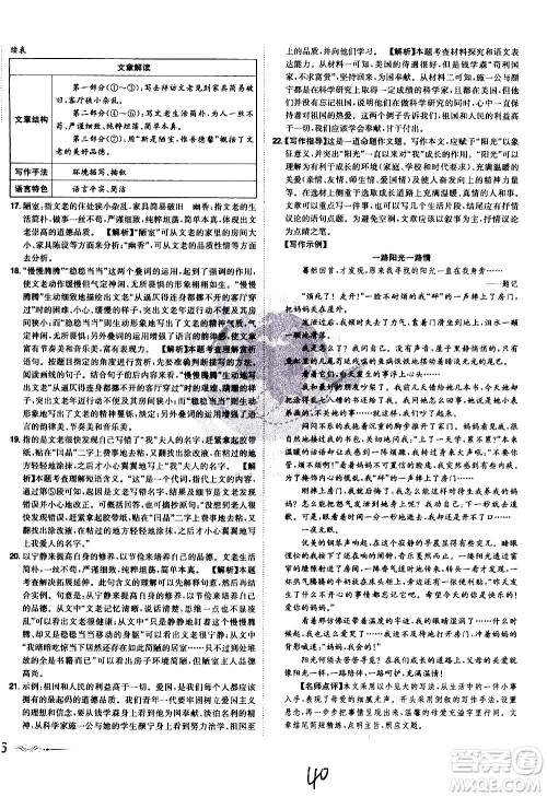 黑龙江美术出版社2021魔力一卷通语文七年级下册RJ人教版答案