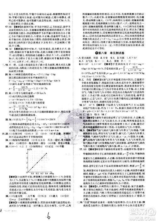 黑龙江美术出版社2021魔力一卷通物理八年级下册HY沪粤版答案