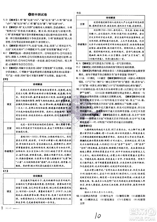 黑龙江美术出版社2021魔力一卷通语文八年级下册RJ人教版答案